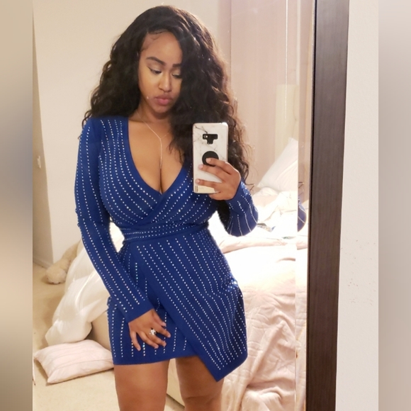 Royal Blue Rhinestone Dress - Picture 9 of 9